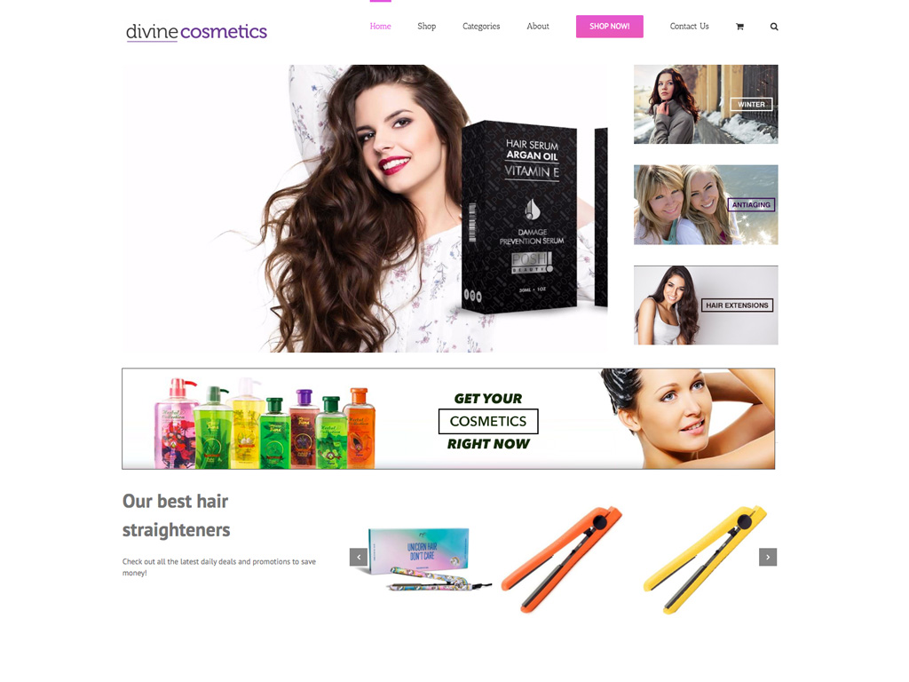 Divine Cosmetics Shop Home